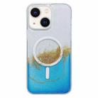 For iPhone 14 Plus MagSafe Gilding Hybrid Clear TPU Phone Case(Blue) - 1