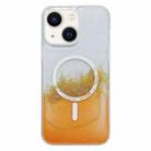 For iPhone 14 Plus MagSafe Gilding Hybrid Clear TPU Phone Case(Orange) - 1