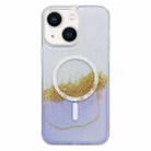 For iPhone 14 MagSafe Gilding Hybrid Clear TPU Phone Case(Purple) - 1