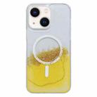 For iPhone 14 MagSafe Gilding Hybrid Clear TPU Phone Case(Yellow) - 1