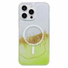 For iPhone 14 Pro Max MagSafe Gilding Hybrid Clear TPU Phone Case(Green) - 1