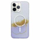 For iPhone 11 Pro Max MagSafe Gilding Hybrid Clear TPU Phone Case(Purple) - 1