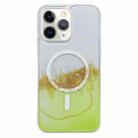 For iPhone 11 Pro Max MagSafe Gilding Hybrid Clear TPU Phone Case(Green) - 1