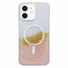 For iPhone 11 Gilding MagSafe Hybrid Clear TPU Phone Case(Pink) - 1