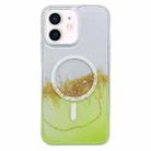 For iPhone 11 MagSafe Gilding Hybrid Clear TPU Phone Case(Green) - 1