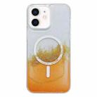 For iPhone 11 MagSafe Gilding Hybrid Clear TPU Phone Case(Orange) - 1