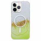 For iPhone 11 Pro MagSafe Gilding Hybrid Clear TPU Phone Case(Green) - 1