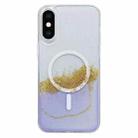 For iPhone XS Max MagSafe Gilding Hybrid Clear TPU Phone Case(Purple) - 1