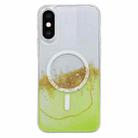 For iPhone XS Max MagSafe Gilding Hybrid Clear TPU Phone Case(Green) - 1