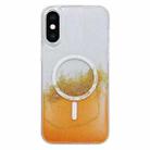 For iPhone XS Max MagSafe Gilding Hybrid Clear TPU Phone Case(Orange) - 1