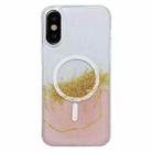 For iPhone X / XS Gilding MagSafe Hybrid Clear TPU Phone Case(Pink) - 1