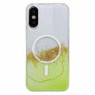For iPhone X / XS MagSafe Gilding Hybrid Clear TPU Phone Case(Green) - 1