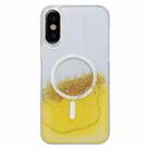 For iPhone X / XS Gilding MagSafe Hybrid Clear TPU Phone Case(Yellow) - 1