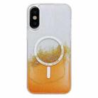 For iPhone X / XS MagSafe Gilding Hybrid Clear TPU Phone Case(Orange) - 1