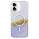 For iPhone 16 Gilding MagSafe Hybrid Clear TPU Phone Case(Purple) - 1