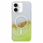 For iPhone 16 Gilding MagSafe Hybrid Clear TPU Phone Case(Green) - 1