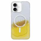 For iPhone 16 Gilding MagSafe Hybrid Clear TPU Phone Case(Yellow) - 1