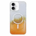 For iPhone 16 Gilding MagSafe Hybrid Clear TPU Phone Case(Orange) - 1