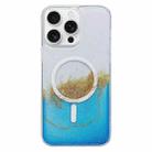 For iPhone 16 Pro Gilding MagSafe Hybrid Clear TPU Phone Case(Blue) - 1