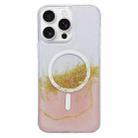 For iPhone 16 Pro Max Gilding MagSafe Hybrid Clear TPU Phone Case(Pink) - 1