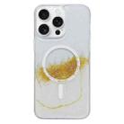 For iPhone 16 Pro Max Gilding MagSafe Hybrid Clear TPU Phone Case(White) - 1