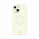 For iPhone 15 Plus MOFI Qin Series Magsafe Skin Feel All-inclusive Silicone Phone Case(Beige) - 1