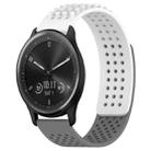 For GarminMove Trend 20mm Holes Breathable 3D Dots Silicone Watch Band(White+Grey) - 1