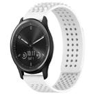 For GarminMove Trend 20mm Holes Breathable 3D Dots Silicone Watch Band(White) - 1