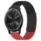 For GarminMove Trend 20mm Holes Breathable 3D Dots Silicone Watch Band(Black+Red) - 1