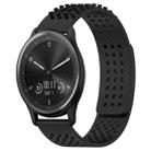 For GarminMove Trend 20mm Holes Breathable 3D Dots Silicone Watch Band(Black) - 1