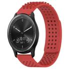 For GarminMove Trend 20mm Holes Breathable 3D Dots Silicone Watch Band(Red) - 1