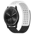 For Garmin Vivomove Sport 20mm Holes Breathable 3D Dots Silicone Watch Band(White+Black) - 1