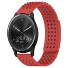 For Garmin Vivomove Sport 20mm Holes Breathable 3D Dots Silicone Watch Band(Red) - 1