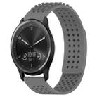 For Garmin Vivomove Sport 20mm Holes Breathable 3D Dots Silicone Watch Band(Grey) - 1