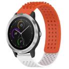 For Garmin Vivoactive 3 20mm Holes Breathable 3D Dots Silicone Watch Band(Orange+White) - 1