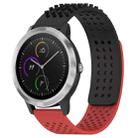For Garmin Vivoactive 3 20mm Holes Breathable 3D Dots Silicone Watch Band(Black+Red) - 1