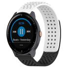 For Garmin Vivoactive3 Music 20mm Holes Breathable 3D Dots Silicone Watch Band(White+Black) - 1