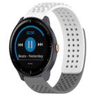 For Garmin Vivoactive3 Music 20mm Holes Breathable 3D Dots Silicone Watch Band(White+Grey) - 1