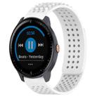 For Garmin Vivoactive3 Music 20mm Holes Breathable 3D Dots Silicone Watch Band(White) - 1