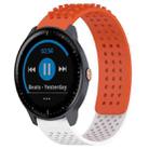 For Garmin Vivoactive3 Music 20mm Holes Breathable 3D Dots Silicone Watch Band(Orange+White) - 1