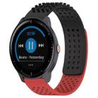 For Garmin Vivoactive3 Music 20mm Holes Breathable 3D Dots Silicone Watch Band(Black+Red) - 1