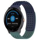 For Garmin Vivoactive3 Music 20mm Holes Breathable 3D Dots Silicone Watch Band(Midnight Blue+Olive Green) - 1