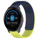 For Garmin Vivoactive3 Music 20mm Holes Breathable 3D Dots Silicone Watch Band(Midnight Blue+Lime Green) - 1