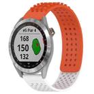 For Garmin Approach S40 20mm Holes Breathable 3D Dots Silicone Watch Band(Orange+White) - 1