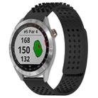 For Garmin Approach S40 20mm Holes Breathable 3D Dots Silicone Watch Band(Black) - 1