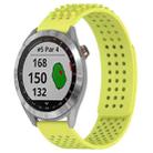 For Garmin Approach S40 20mm Holes Breathable 3D Dots Silicone Watch Band(Lime Green) - 1