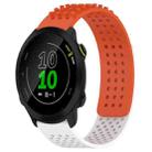 For Garmin Forerunner 158 20mm Holes Breathable 3D Dots Silicone Watch Band(Orange+White) - 1