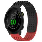 For Garmin Forerunner 158 20mm Holes Breathable 3D Dots Silicone Watch Band(Black+Red) - 1