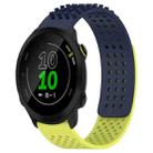 For Garmin Forerunner 158 20mm Holes Breathable 3D Dots Silicone Watch Band(Midnight Blue+Lime Green) - 1