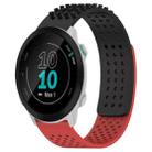 For Garmin Forerunner 55 20mm Holes Breathable 3D Dots Silicone Watch Band(Black+Red) - 1